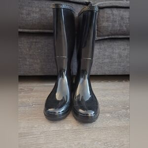 UGG Women's Tall Glossy Black Rain Boots